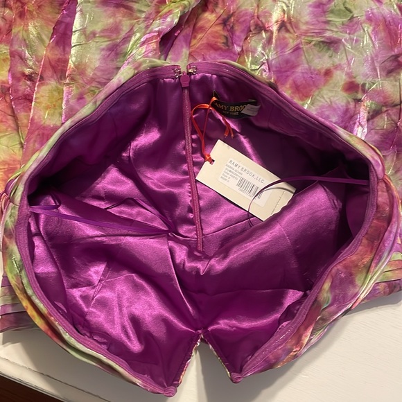 New Ramy Brook Sierra Crinkled Strapless Maxi Dress Lilac Sunburst size 8 - Picture 13 of 17